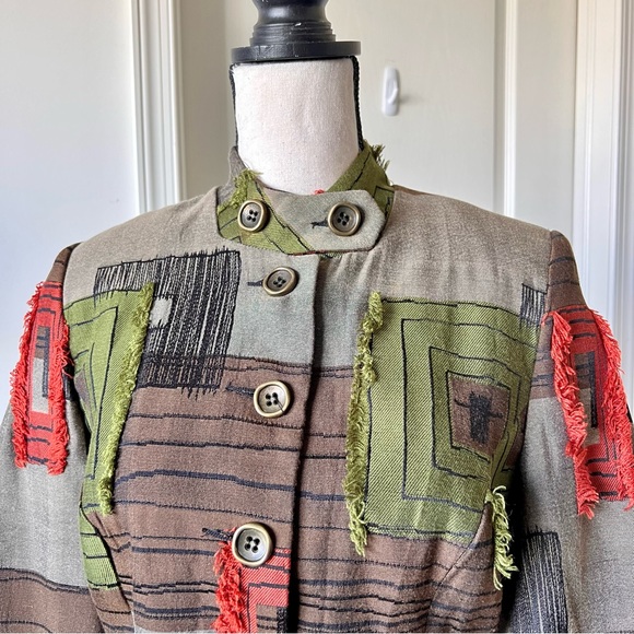 Vintage BETS by Canvasbacks Fringe Textured Art Deco Blazer Jacket—SZ. 8 - Picture 6 of 17